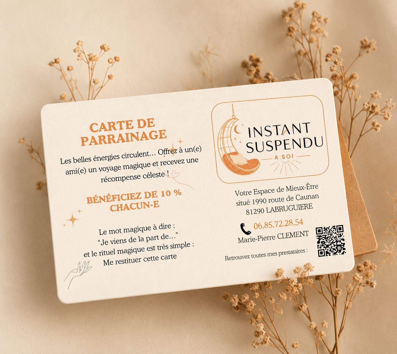 Carte de parrainage Instant Suspendu à Soi